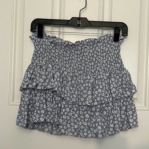 Rock N Rags Blue Floral Mini Skirt